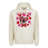 Oatmeal Heather Valentine's day  english bulldog Premium Hoodie - RanaPortraitStore