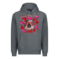 Rock Valentine's day  english bulldog Premium Hoodie - RanaPortraitStore