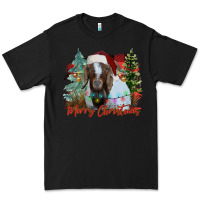 Black merry Christmas goat Premium Tee - CowhideDigitalArt