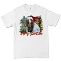 White merry Christmas goat Premium Tee - CowhideDigitalArt