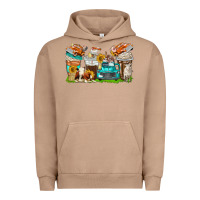 Pigment Burro farm truck coffee cups Urban Hoodie - texasbilliewilder