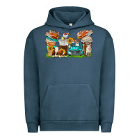 Pigment Midnight Navy farm truck coffee cups Urban Hoodie - texasbilliewilder