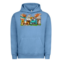 Pigment Pebble Blue farm truck coffee cups Urban Hoodie - texasbilliewilder