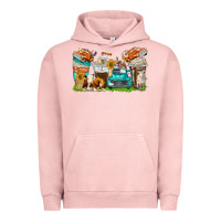 Pigment Salmon farm truck coffee cups Urban Hoodie - texasbilliewilder