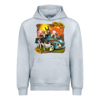 Heather Grey farm truck with farm animals Urban Hoodie - texasbilliewilder