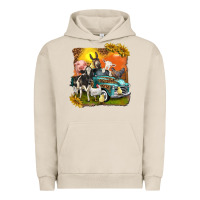 Pigment French Oak farm truck with farm animals Urban Hoodie - texasbilliewilder