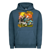 Pigment Midnight Navy farm truck with farm animals Urban Hoodie - texasbilliewilder