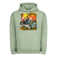 Pigment Oil Green farm truck with farm animals Urban Hoodie - texasbilliewilder