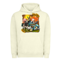 Pigment Pistachio farm truck with farm animals Urban Hoodie - texasbilliewilder