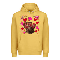 Antique Gold Valentine's day  labrador retriever Premium Hoodie - RanaPortraitStore