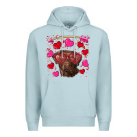 Blue Mist Valentine's day  labrador retriever Premium Hoodie - RanaPortraitStore