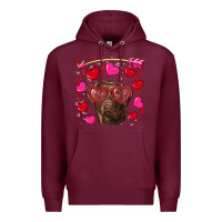 Burgundy Valentine's day  labrador retriever Premium Hoodie - RanaPortraitStore