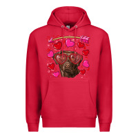 Cardinal Valentine's day  labrador retriever Premium Hoodie - RanaPortraitStore