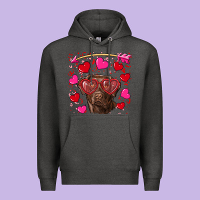 Premium Hoodie Valentine's day  labrador retriever