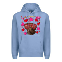 Colony Blue Valentine's day  labrador retriever Premium Hoodie - RanaPortraitStore
