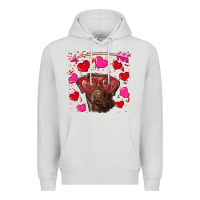 Dove Grey Valentine's day  labrador retriever Premium Hoodie - RanaPortraitStore