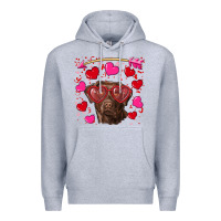 Heather Grey Valentine's day  labrador retriever Premium Hoodie - RanaPortraitStore