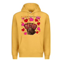 Mustard Valentine's day  labrador retriever Premium Hoodie - RanaPortraitStore