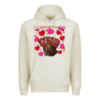 Oatmeal Heather Valentine's day  labrador retriever Premium Hoodie - RanaPortraitStore