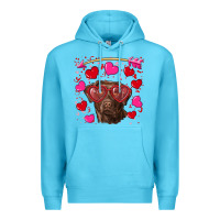 Ocean Blue Valentine's day  labrador retriever Premium Hoodie - RanaPortraitStore