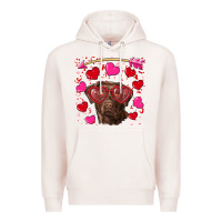Pale Pink Valentine's day  labrador retriever Premium Hoodie - RanaPortraitStore