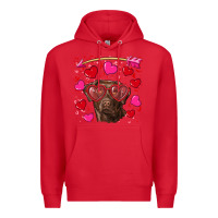 Red Valentine's day  labrador retriever Premium Hoodie - RanaPortraitStore