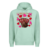 Seafoam Valentine's day  labrador retriever Premium Hoodie - RanaPortraitStore