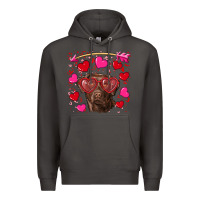 Smoke Valentine's day  labrador retriever Premium Hoodie - RanaPortraitStore