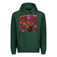 Sports Green Valentine's day  labrador retriever Premium Hoodie - RanaPortraitStore