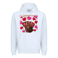 White Valentine's day  labrador retriever Premium Hoodie - RanaPortraitStore