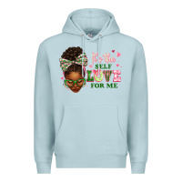 Blue Mist sorority colors its the self love for me afro woman2 Premium Hoodie - texasbilliewilder