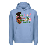 Colony Blue sorority colors its the self love for me afro woman2 Premium Hoodie - texasbilliewilder