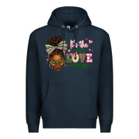 Navy sorority colors its the self love for me afro woman2 Premium Hoodie - texasbilliewilder