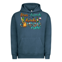 Pigment Midnight Navy fires friends drinks camping crew Urban Hoodie - texasbilliewilder