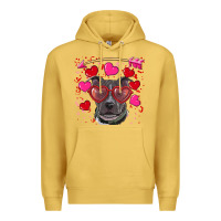 Antique Gold Valentine's day  pitbull Premium Hoodie - RanaPortraitStore