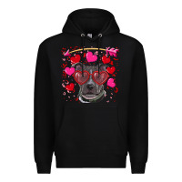 Black Valentine's day  pitbull Premium Hoodie - RanaPortraitStore