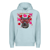 Blue Mist Valentine's day  pitbull Premium Hoodie - RanaPortraitStore