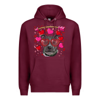 Burgundy Valentine's day  pitbull Premium Hoodie - RanaPortraitStore