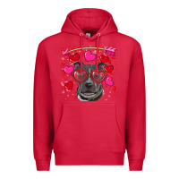 Cardinal Valentine's day  pitbull Premium Hoodie - RanaPortraitStore