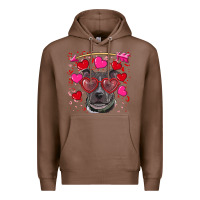 Chestnut Valentine's day  pitbull Premium Hoodie - RanaPortraitStore