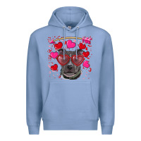 Colony Blue Valentine's day  pitbull Premium Hoodie - RanaPortraitStore