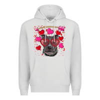Dove Grey Valentine's day  pitbull Premium Hoodie - RanaPortraitStore