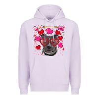 Lilac Valentine's day  pitbull Premium Hoodie - RanaPortraitStore