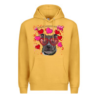 Mustard Valentine's day  pitbull Premium Hoodie - RanaPortraitStore