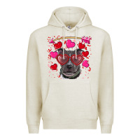 Oatmeal Heather Valentine's day  pitbull Premium Hoodie - RanaPortraitStore