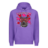 Purple Valentine's day  pitbull Premium Hoodie - RanaPortraitStore