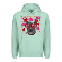 Seafoam Valentine's day  pitbull Premium Hoodie - RanaPortraitStore