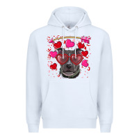 White Valentine's day  pitbull Premium Hoodie - RanaPortraitStore