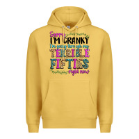 Antique Gold sorry im cranky im going through my terrible fifties right now Premium Hoodie - texasbilliewilder
