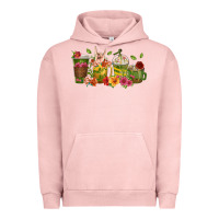 Pigment Salmon floral hustler coffee cups Urban Hoodie - texasbilliewilder